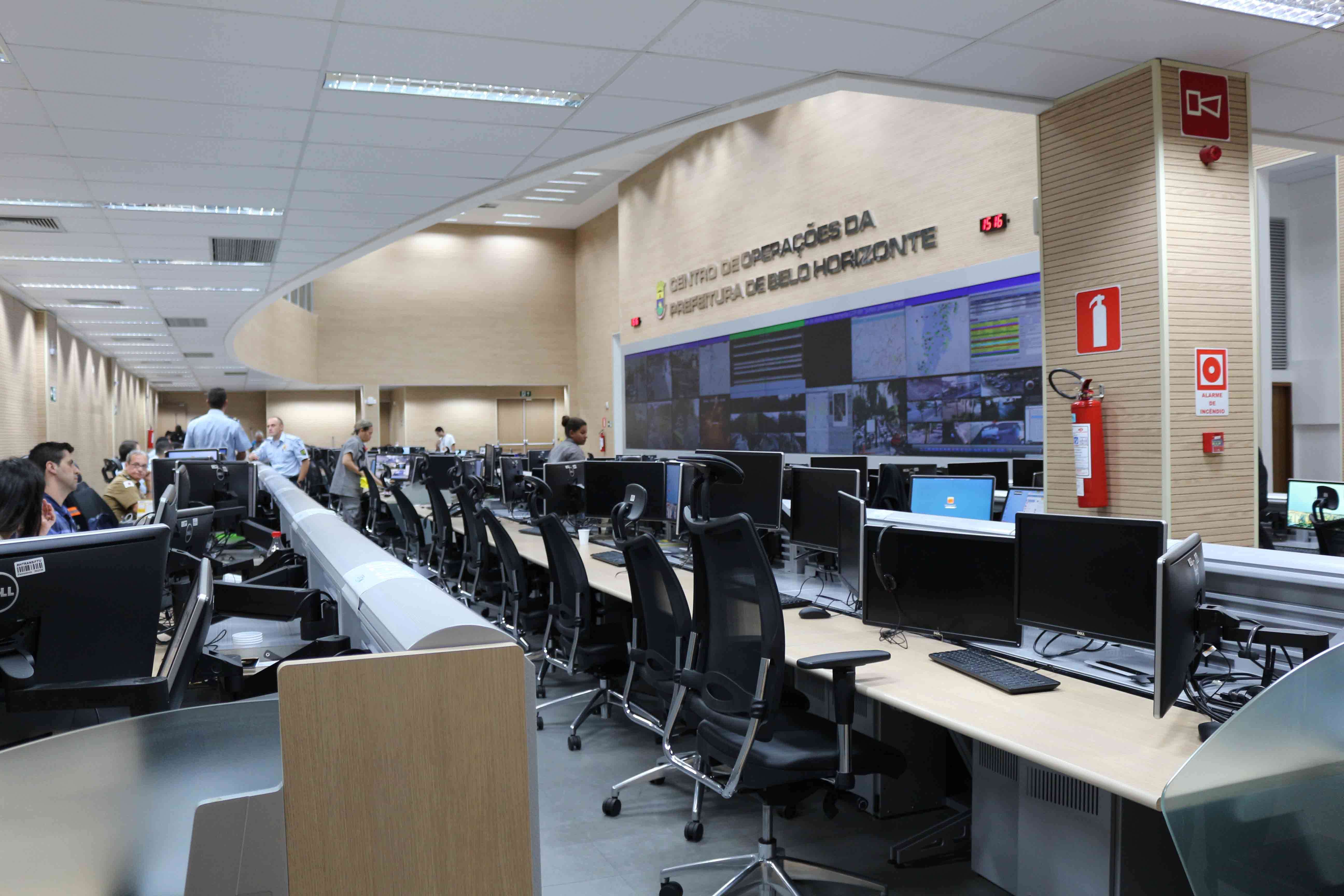 Sala de monitoramento COP-BH. Foto: Welleson Mendes