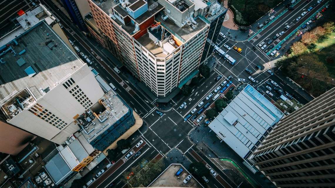 Imagem aérea do trânsito