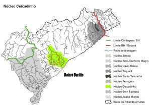 Mapa Cercadinho e proporção do Bairro Buritis