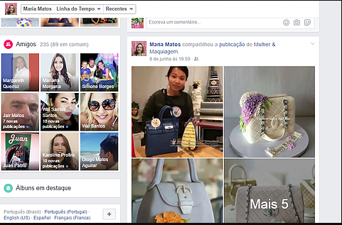 Perfil Facebook - Maria Matos