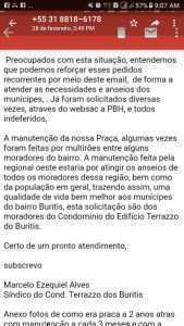 Emails com solicitações dos moradores